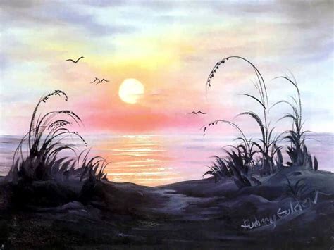 Ocean Sunrise | Bob ross paintings, Bob ross art, Landscape paintings