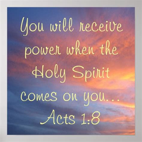 Holy Spirit bible verse Acts 1:8 Poster | Zazzle