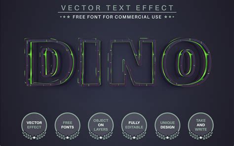 Dino - Editable Text Effect, Font Style, Graphics Illustration