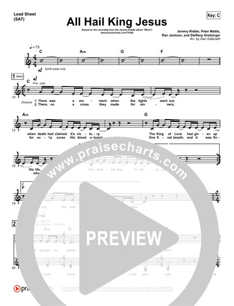 All Hail King Jesus Sheet Music PDF (Jeremy Riddle) - PraiseCharts