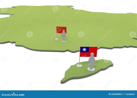 Taiwan and China. World Map and Relationships Stock Illustration ...