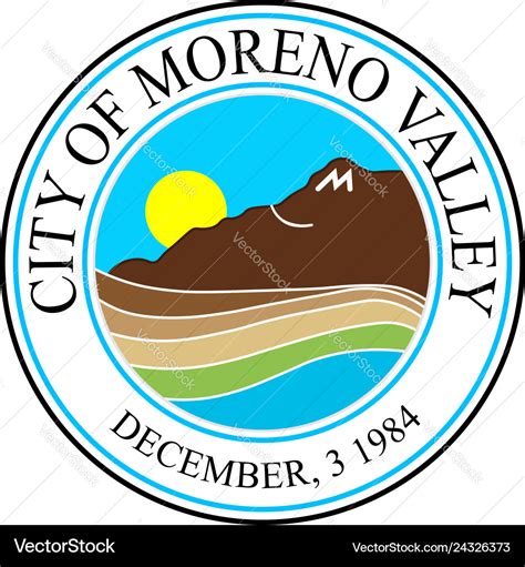 Coat of arms of moreno valley in california Vector Image