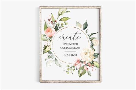 Wedding Decoration Floral Wedding Sign Printable Rustic | Etsy