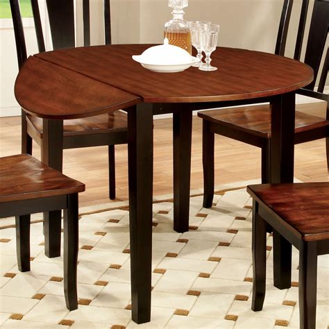 Furniture of America Lutz 42" Dining Table with Drop Leaf, Black and Cherry - Walmart.com