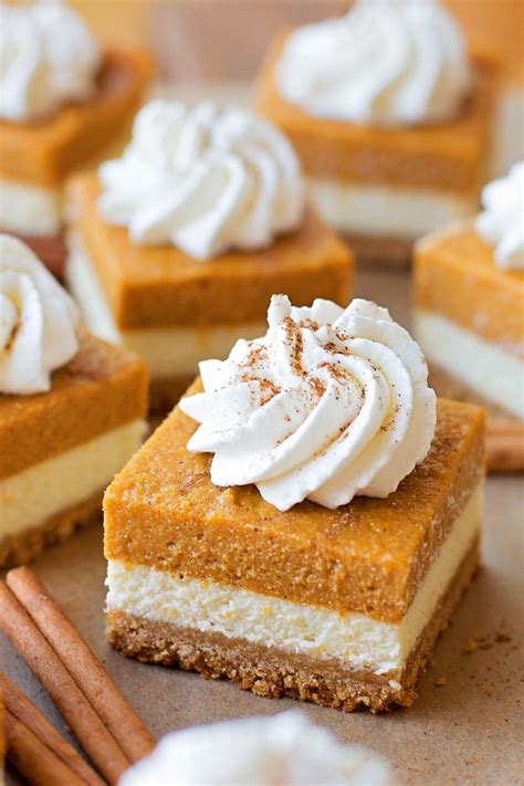 Pumpkin Pie Cheesecake Bars - Lil' Luna