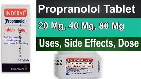 Propranolol - Propranolol ( Inderal 10 mg, 20 mg, 40 mg, 60 mg, 80mg ...