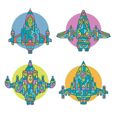 Colorful Decorative Spaceship Collection 2293724 Vector Art at Vecteezy