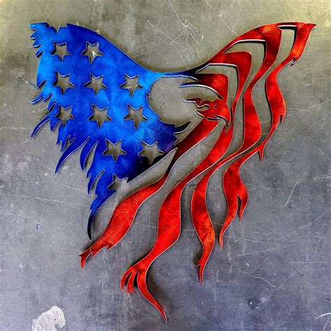 American Flag Bald Eagle Metal Art 8 - Etsy