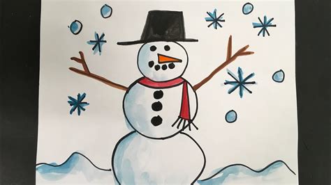 How to Draw a Snowman for Pre K -1st grade - YouTube