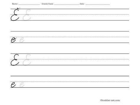 cursive writing letter e worksheets k5 learning - free printable ...