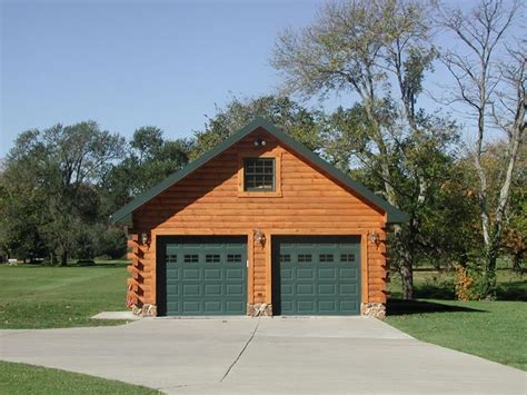 Custom detached log siding garage with full log siding corners. | Log ...