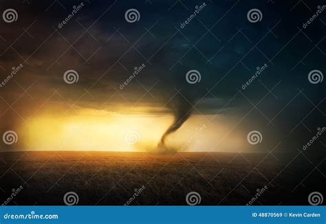 Tornado sunset stock image. Image of nature, chasing - 48870569