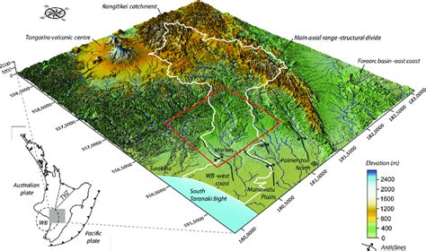 Image of the study area (red rectangle) relative to the Rangitikei... | Download Scientific Diagram