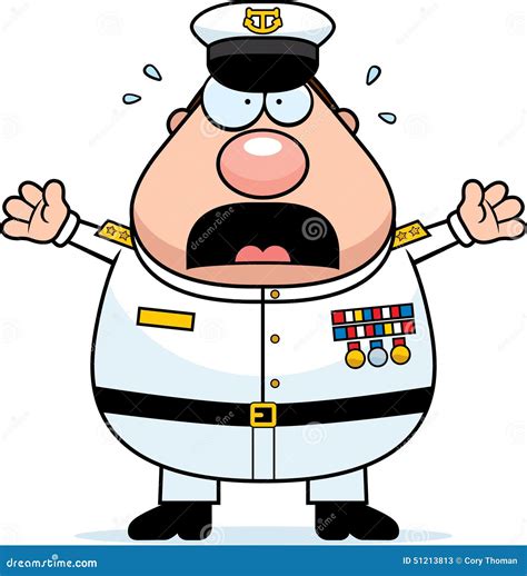 Scared Cartoon Navy Admiral Stock Vector - Illustration of screaming, person: 51213813