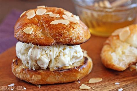 Croissant Salted Honey Ice Cream Sandwiches - SugarHero