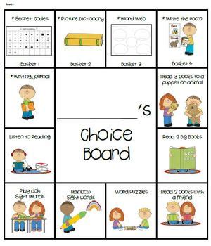 Choice Boards by Kooky Kindergarten | Teachers Pay Teachers