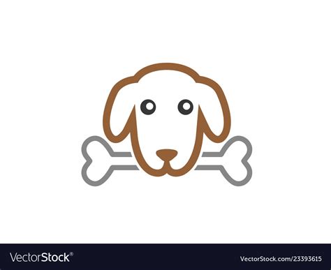 Dog bites on bone for logo design Royalty Free Vector Image