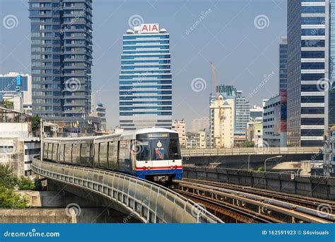 Skytrain in Bangkok editorial stock photo. Image of southeast - 162591923