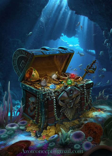 ArtStation - Pirate`s Chest with Treasure, Ihor Reshetnikov | Pirate art, Underwater art, Art