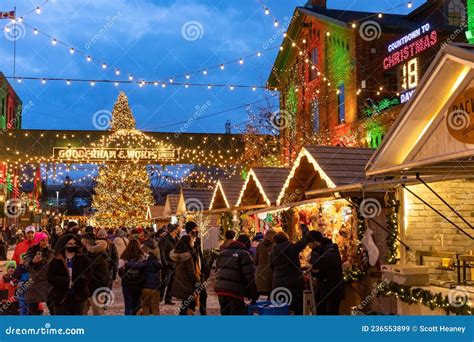 The Distillery Winter Village, Toronto Christmas Market. Editorial ...