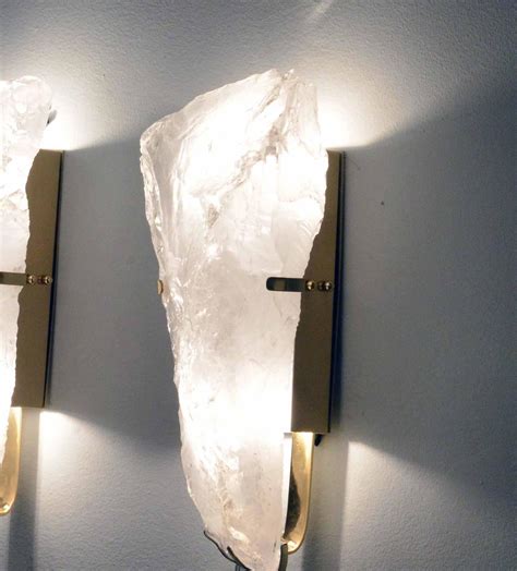 Pair of Natural Form Rock Crystal Wall Sconces at 1stdibs