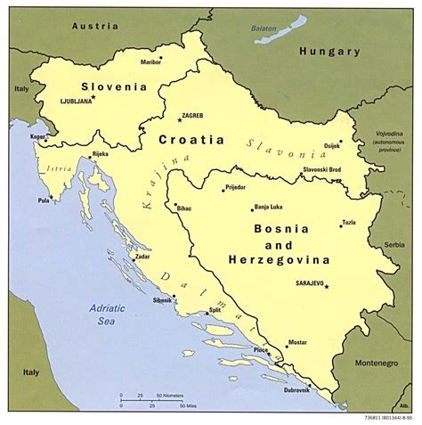 Map of Bosnia and surrounding countries - Map of Bosnia and Herzegovina and surrounding ...