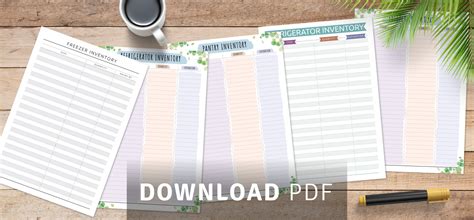 Food Inventory Templates - Download PDF