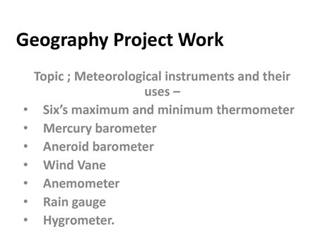 SOLUTION: meteorological instruments and their uses - Studypool