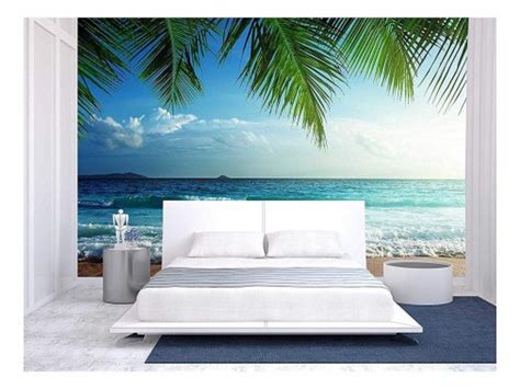 Calm Beach Plain Wall Murals - Beautiful Sea Beach Palm Ocean Sunset Hd ...