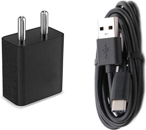 INF 1 A Mobile 2A Black Wall Charger And Black C Type Cable Charger ...