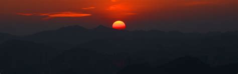 Wallpaper Beautiful sunset, mountains, red sun 5120x2880 UHD 5K Picture ...