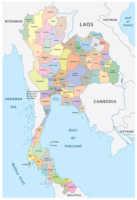 Large Detailed Political Map Of Thailand With Roads R - vrogue.co