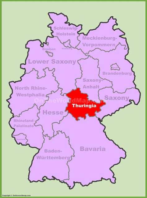 Thuringia location on the Germany map