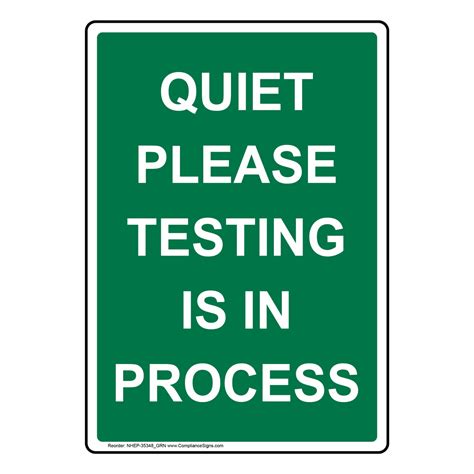 Quiet Please Testing In Progress Sign Printable - Printable Word Searches