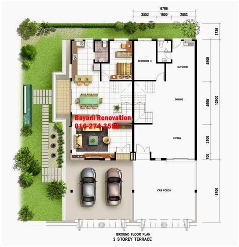 Sample Plan Rumah Teres Modern | Bayani Home Renovation