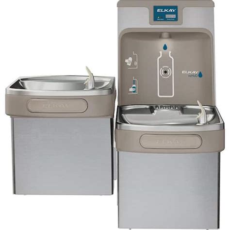 Elkay Filtered 8 GPH EZH2O ADA Stainless Steel Bi-Level Drinking Fountain with Bottle Filling ...