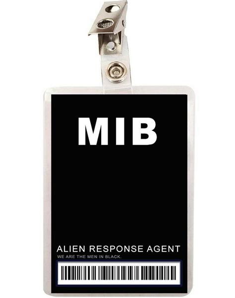 MIB Men In Black ID Badge Cosplay Costume Name Tag Prop | eBay