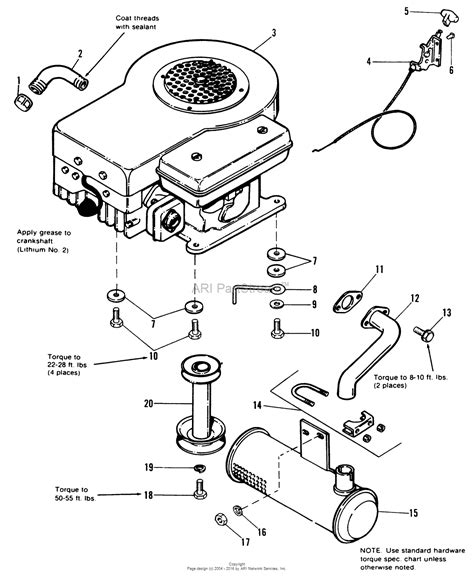 Simplicity 1690596 - 6111, 11HP Tractor TRACTOR ONLY Parts Diagram for Engine Group - 6108 & 6111