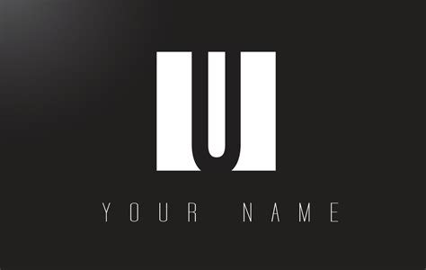 U Letter Logo With Black and White Negative Space Design. 5074795 ...