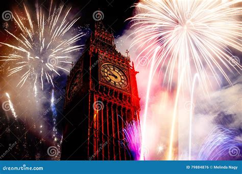 Big Ben with Fireworks. New Year S Eve Stock Photo - Image of historic, european: 79884876