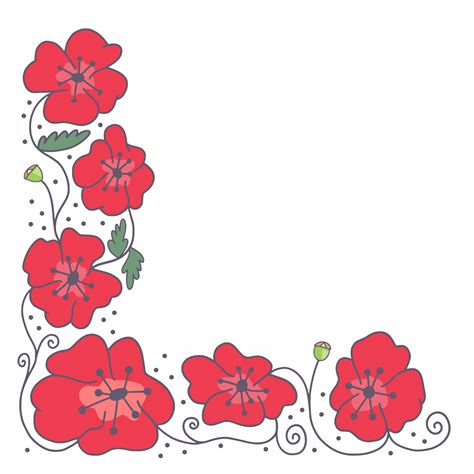 Red Poppy Floral Border 2823215 Vector Art at Vecteezy