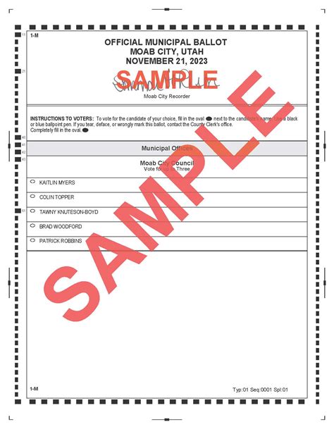 2023 General Election Sample Ballot | Moab, UT - Official Website