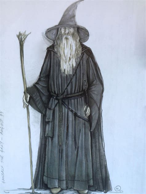 Concept art Gandalf the Grey by Ngila Dickson from "Lord of the Rings: Fellowship of the Ri ...