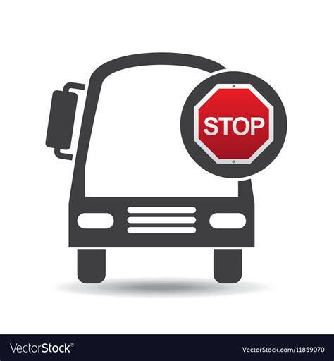 Transport bus stop road sign design Royalty Free Vector