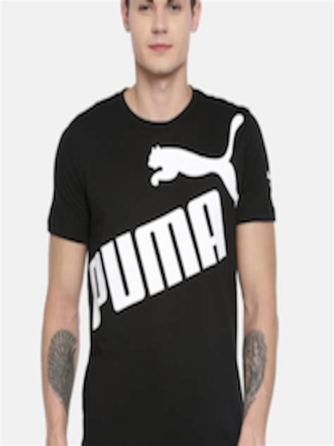 Buy Puma Men Black Solid Round Neck Pure Cotton T Shirt - Tshirts for ...