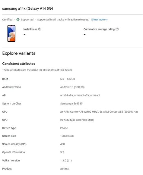 Samsung Galaxy A14 5G appears on Google Play Console - reveals major specs - Gizchina.com