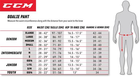 Bauer Sizing Chart For Goalie Pads