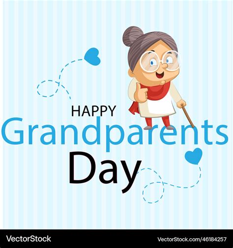 Happy grandparents day banner template Royalty Free Vector