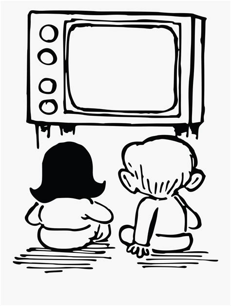 Transparent Television Clipart - Watching Tv Clipart Black And White ...