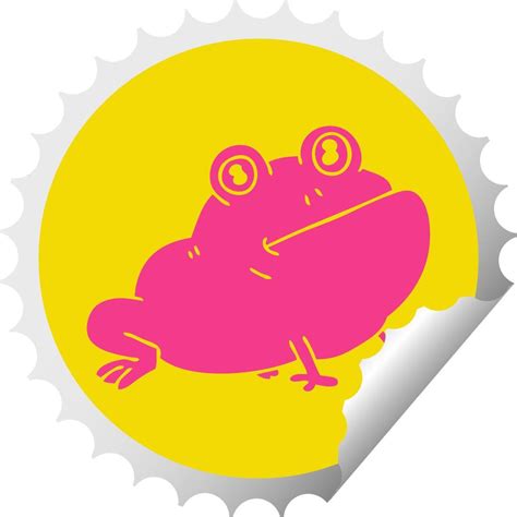 cartoon frog sticker label 12666398 Vector Art at Vecteezy